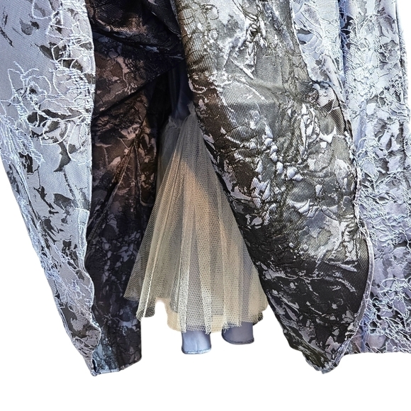 Coya Collection Blue Lace Sheer Illusion Fit & Flare Dress - Picture 9 of 12